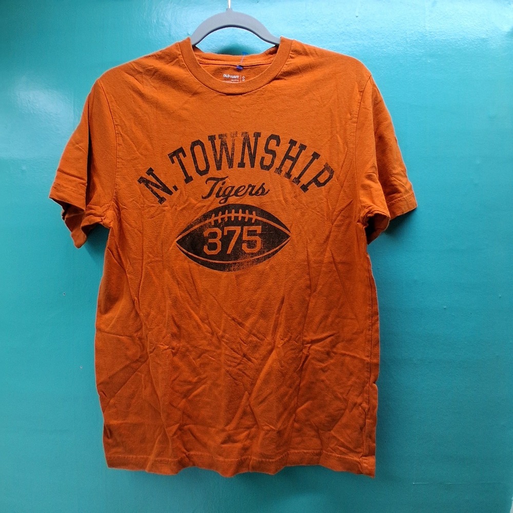 Old Navy N. Township Tigers Graphic Tee Small Orange Football Sports Varsity
